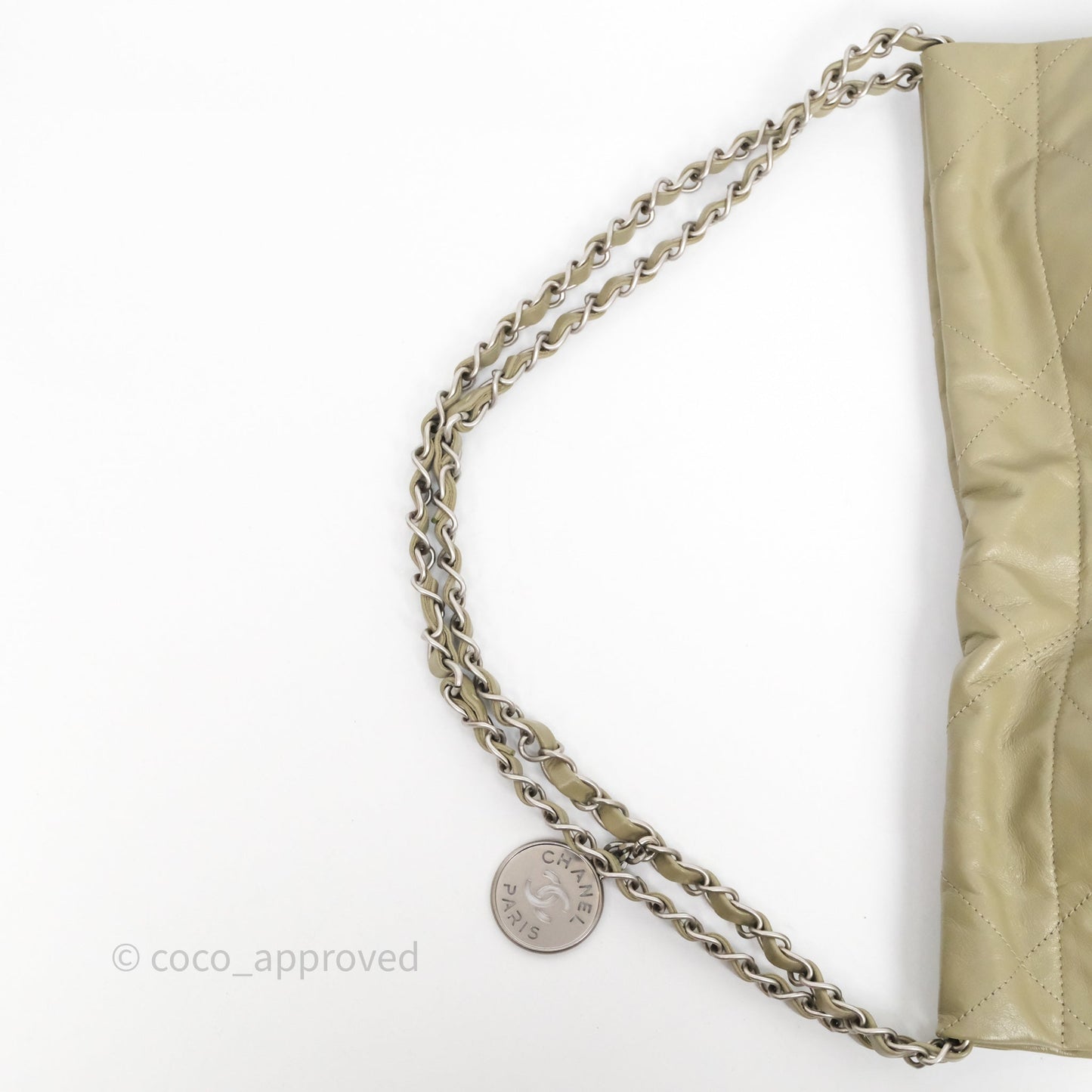 Chanel 22 Small Sage Green Shiny Calfskin Silver Hardware
