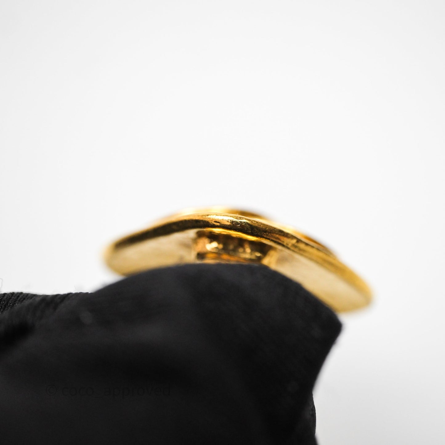 Chanel Square Ear Clip Gold Tone 94P