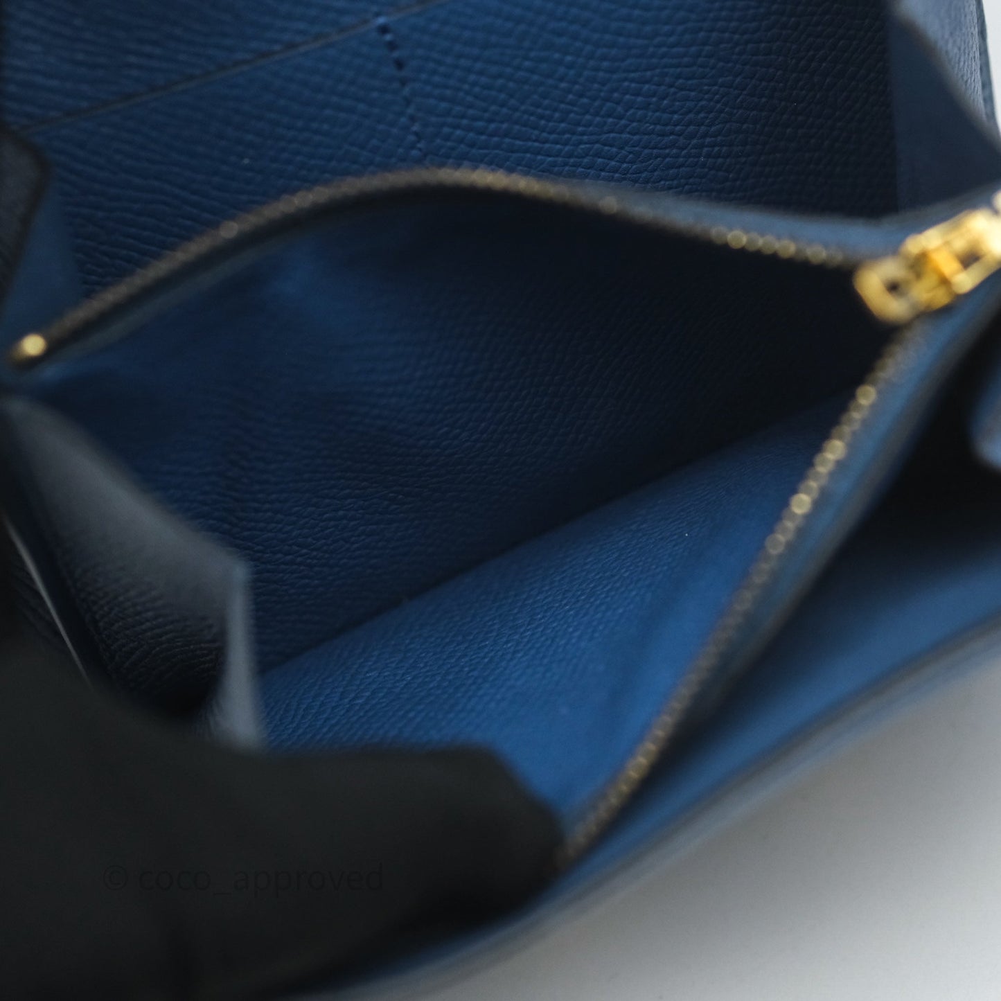 Hermès Constance Short Wallet Bleu Agate R2 Epsom Gold Hardware