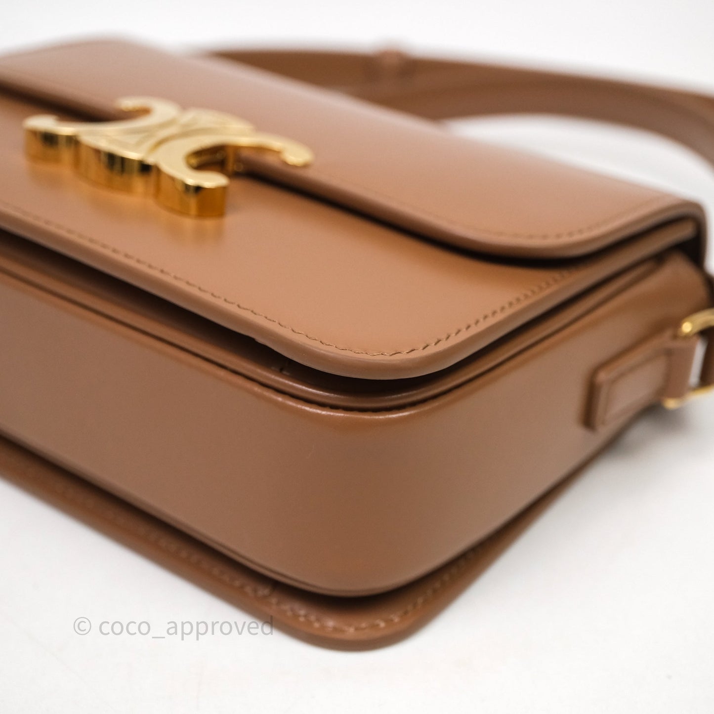 Celine Teen Triomphe Bag Shiny Calfskin Brown