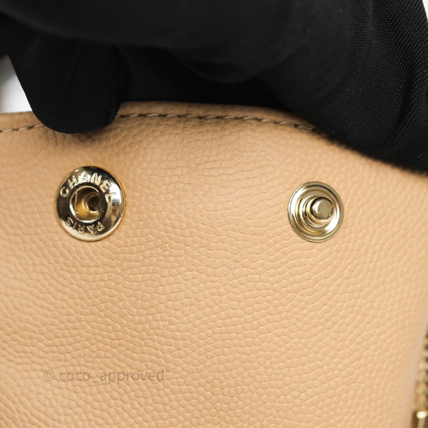 Chanel Small Business Affinity Flap Quilted Beige Caviar Gold Hardware