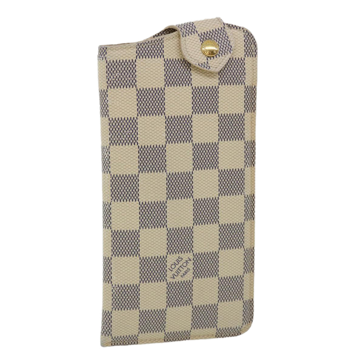 LOUIS VUITTON Damier Azur Etui A Lunettes MM Glasses Case N60025 LV 33474