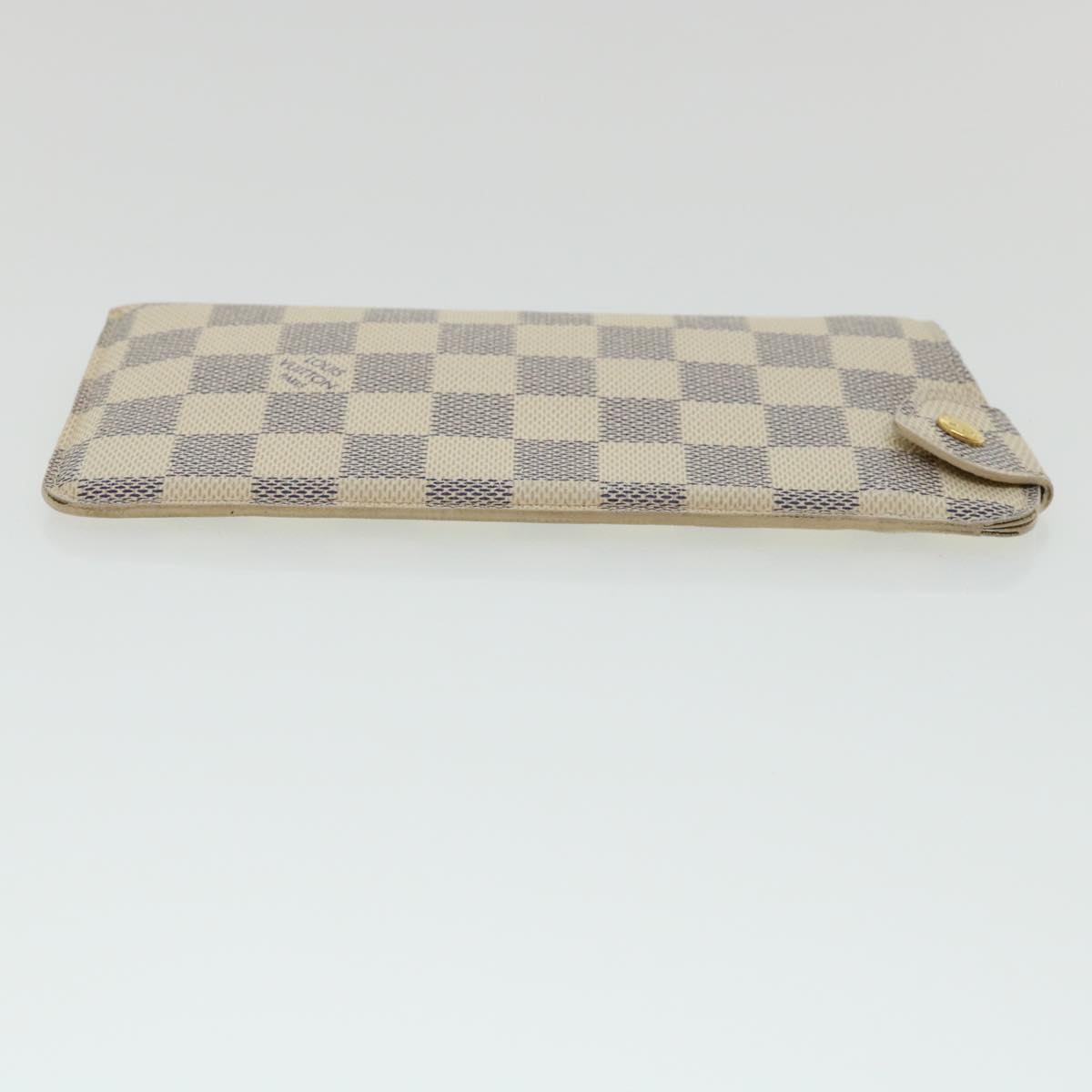 LOUIS VUITTON Damier Azur Etui A Lunettes MM Glasses Case N60025 LV 33474