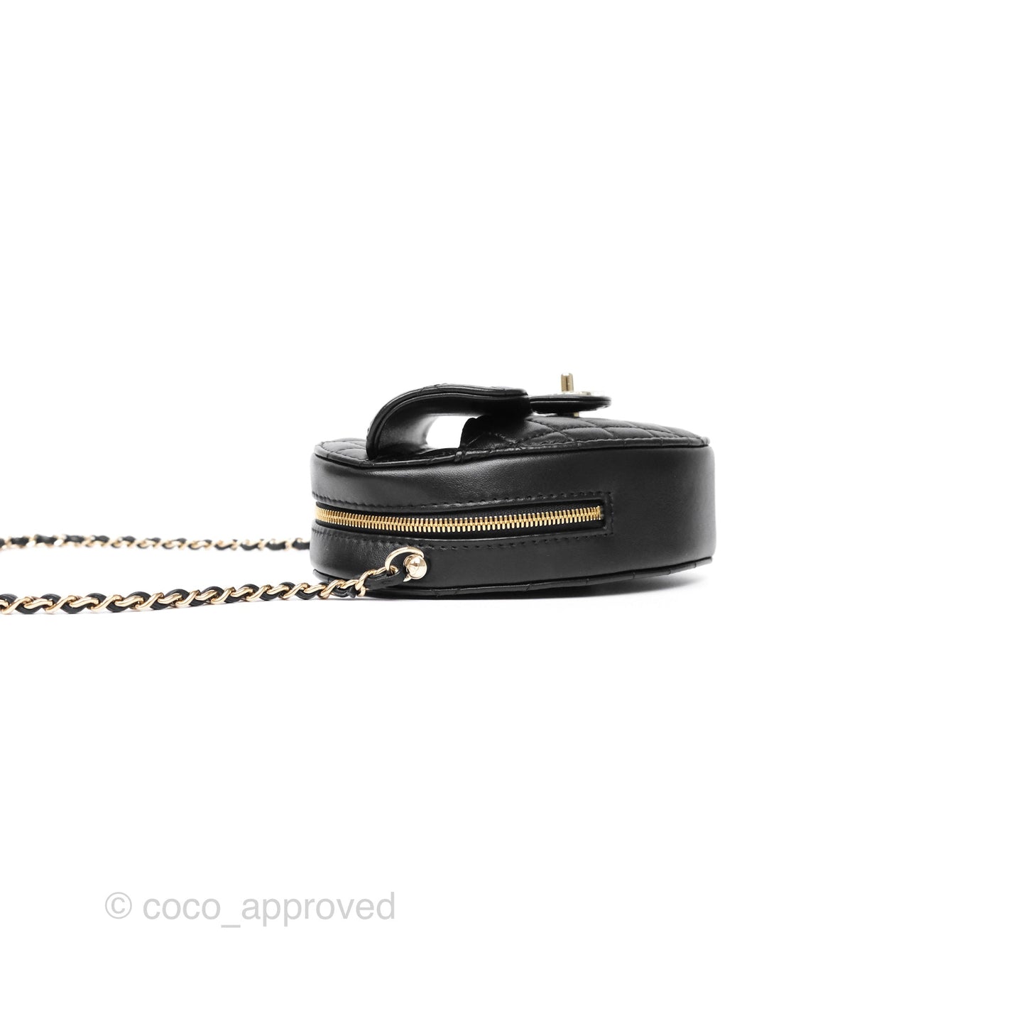 Chanel Large Heart Bag Black Lambskin Gold Hardware 22S