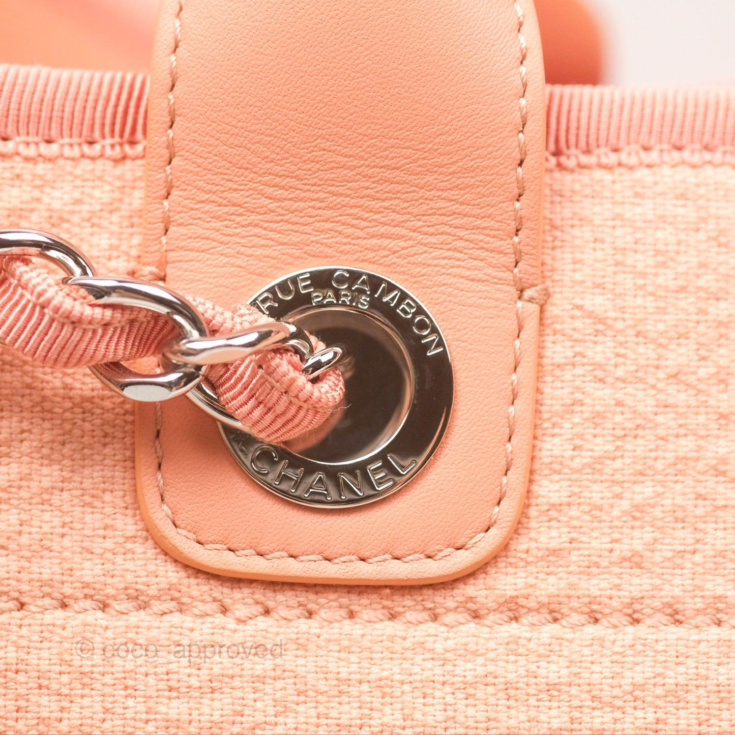 Chanel Large Deauville Coral Clair Canvas