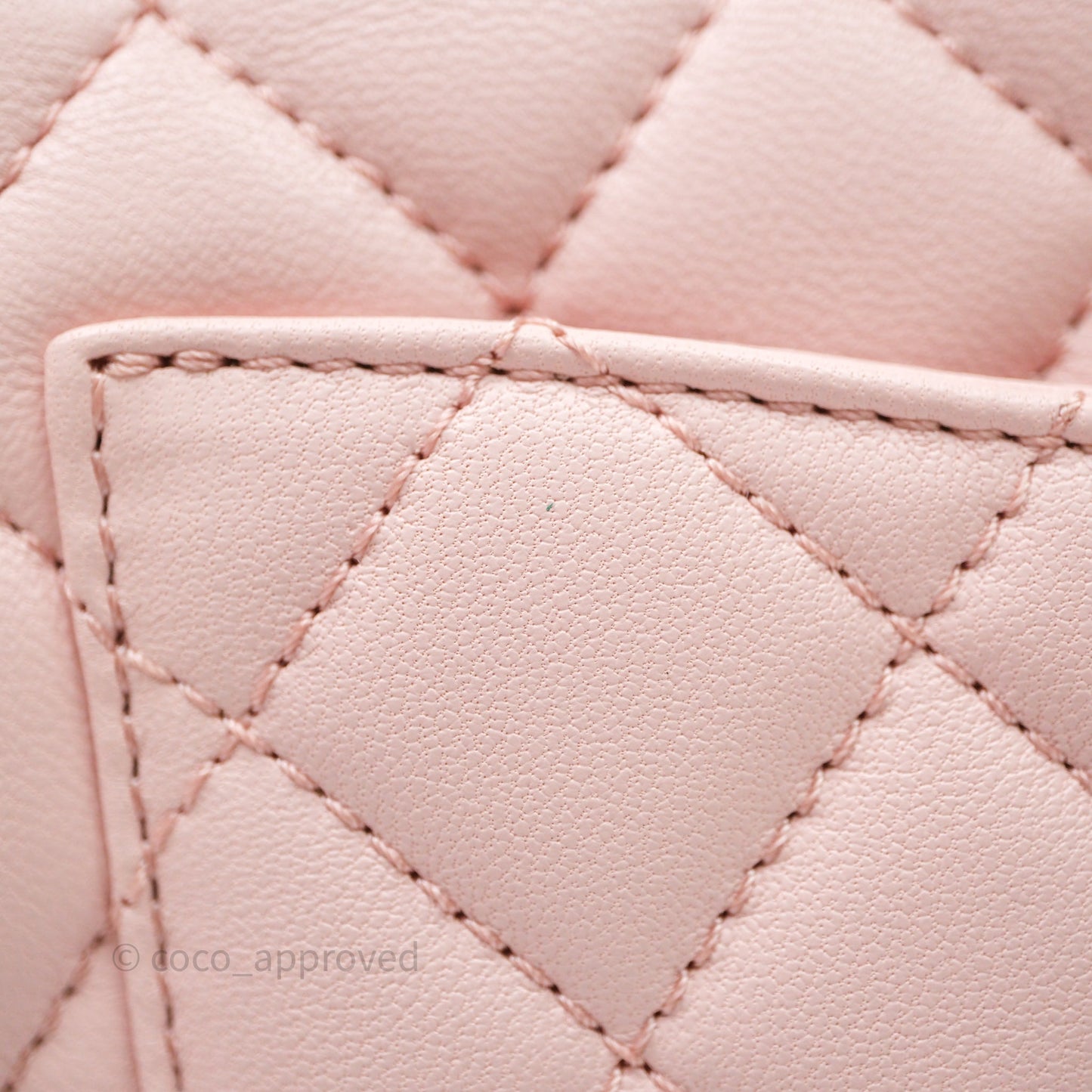 Chanel Mini Rectangular Pearl Crush Baby Pink Lambskin Aged Gold Hardware