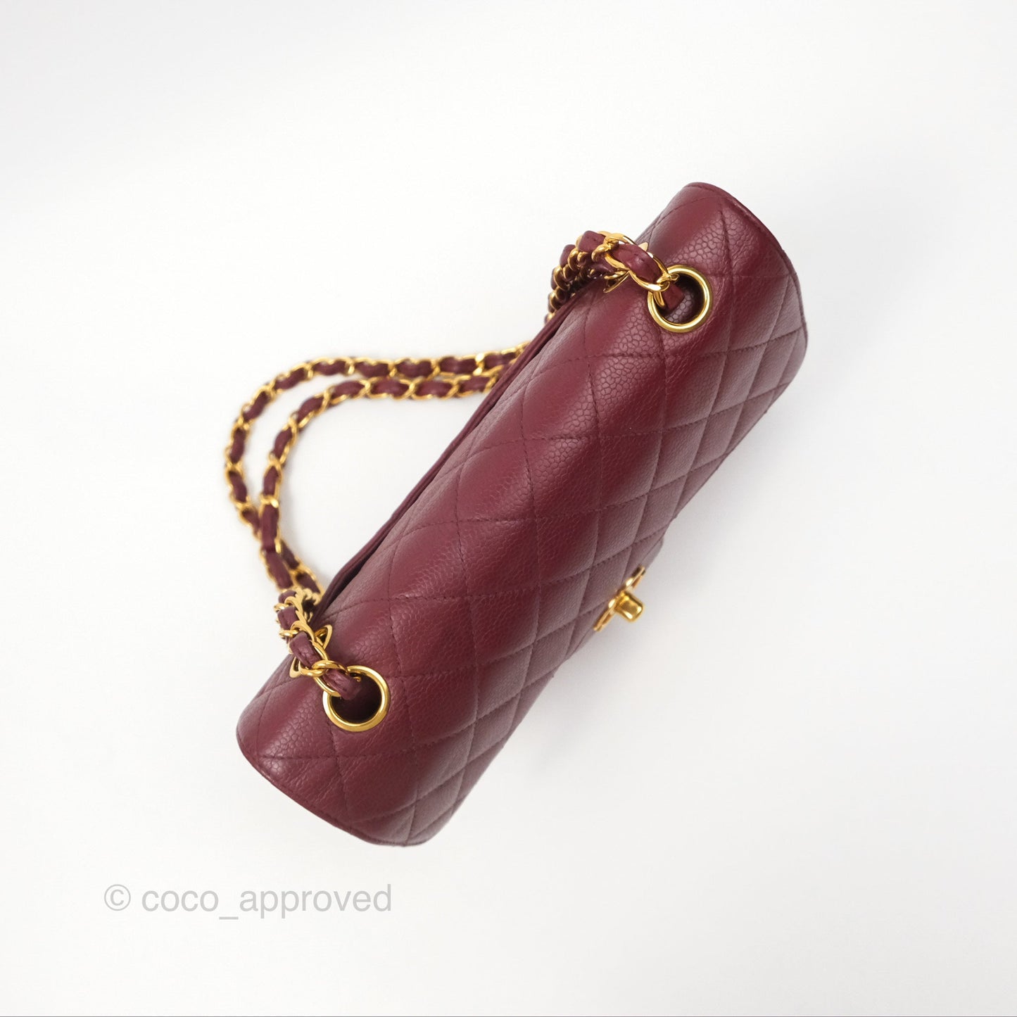 Chanel Vintage Classic Small S/M Flap Burgundy Caviar 24K Gold Hardware