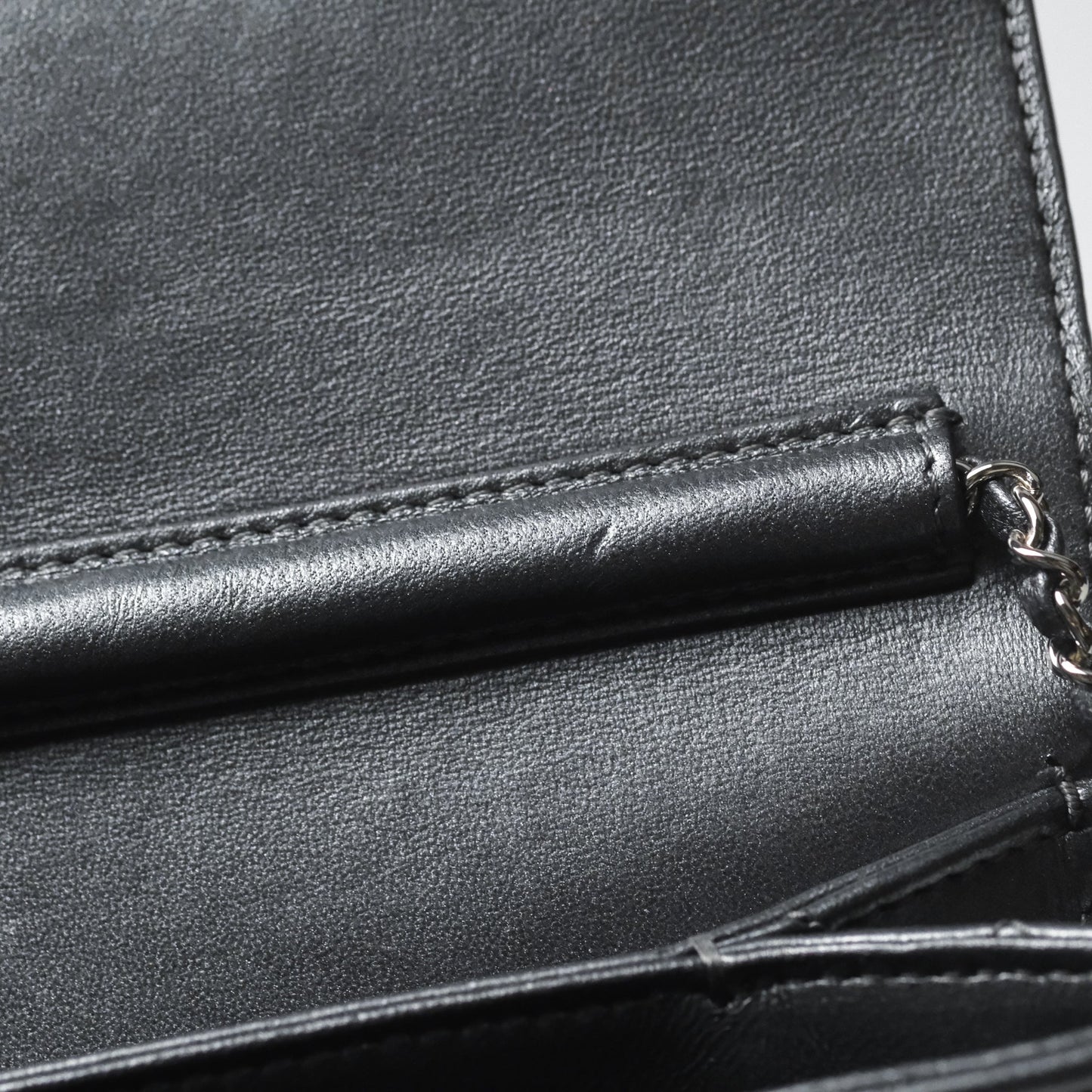 Chanel Clutch with Chain Metallic Dark Grey Silver Hardware