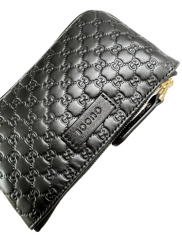 Luxury Gucci Trending 2025 Micro Ssima Logo Coin Purse Black