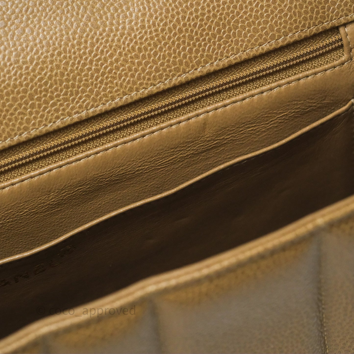 Chanel Vintage Vertical Quilted Jumbo Single Flap Beige Caviar 24K Gold Hardware