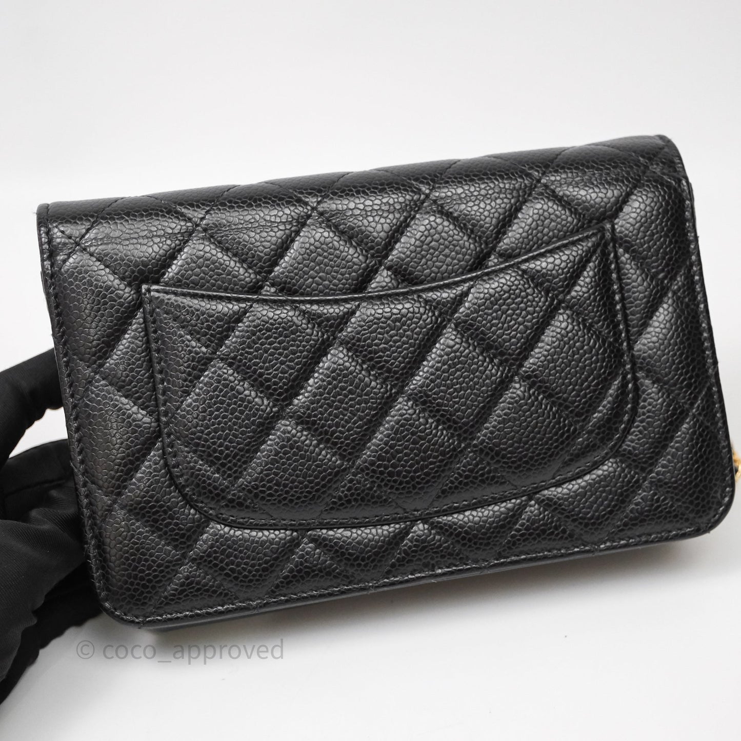 Chanel Quilted WOC Black Caviar Gold Hardware