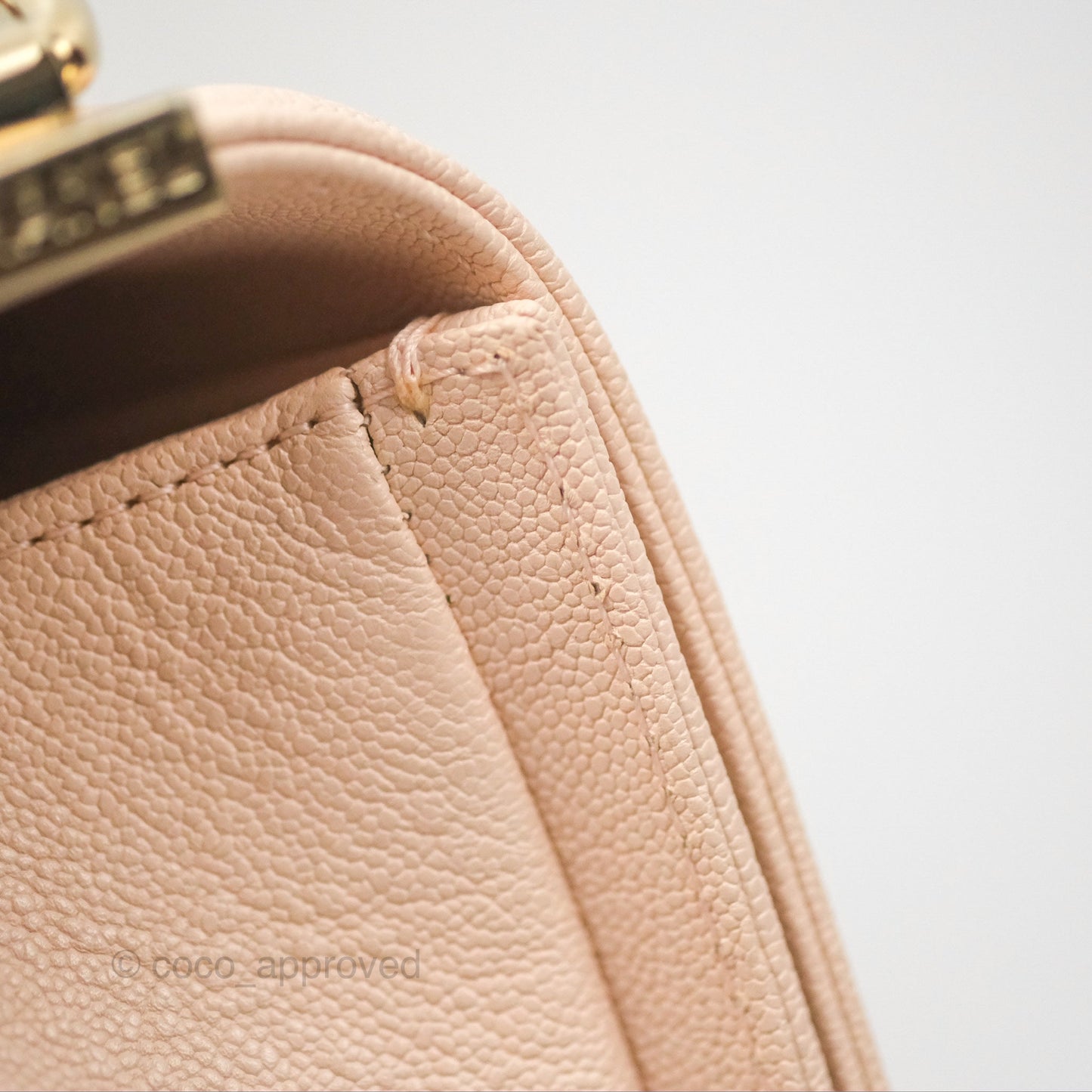 Chanel Chevron Medium Boy Light Pink Caviar Gold Hardware