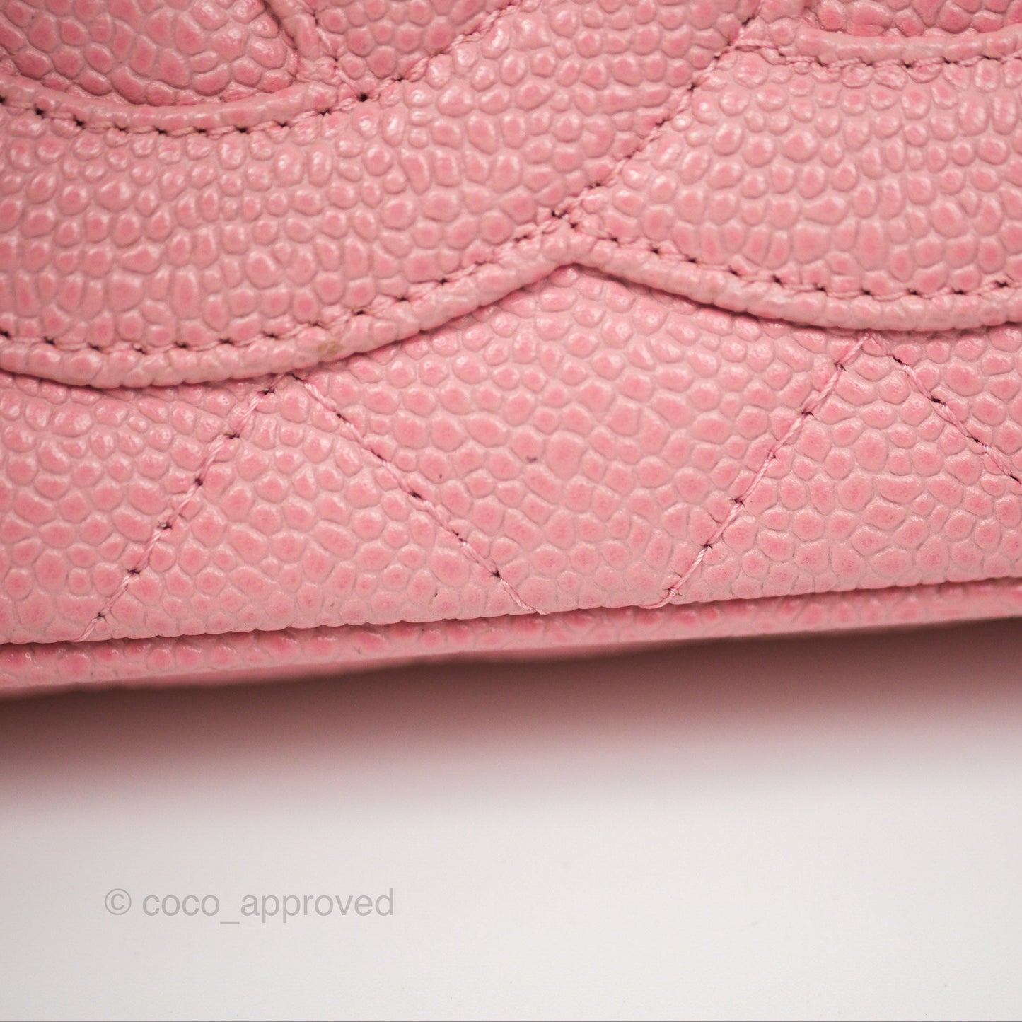 Chanel Vintage CC Quilted Shoulder Bag Pink Caviar Gold Hardware