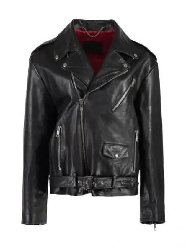 Luxury Gucci Trending 2025 Leather Biker Jacket Black