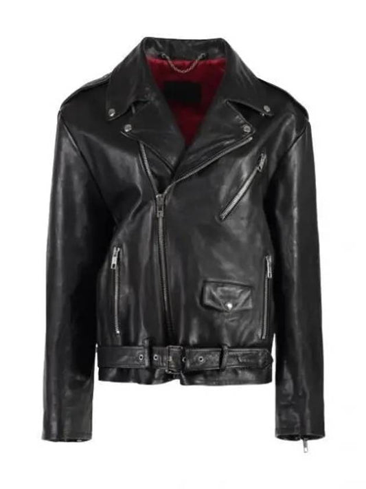 Luxury Gucci Trending 2025 Leather Biker Jacket Black