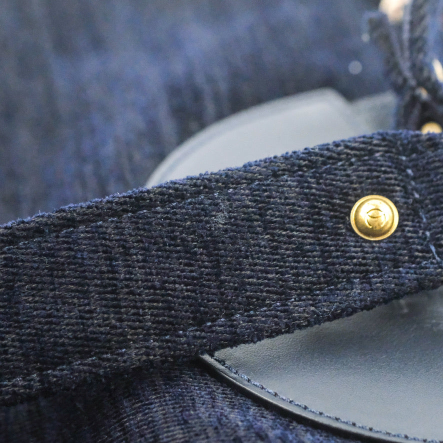 Chanel Parisian Stroll Backpack Wool Velvet Navy