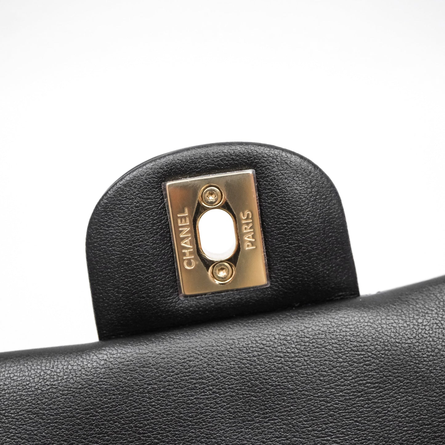 Chanel Top Handle Mini Rectangular Flap Black Patent Gold Hardware