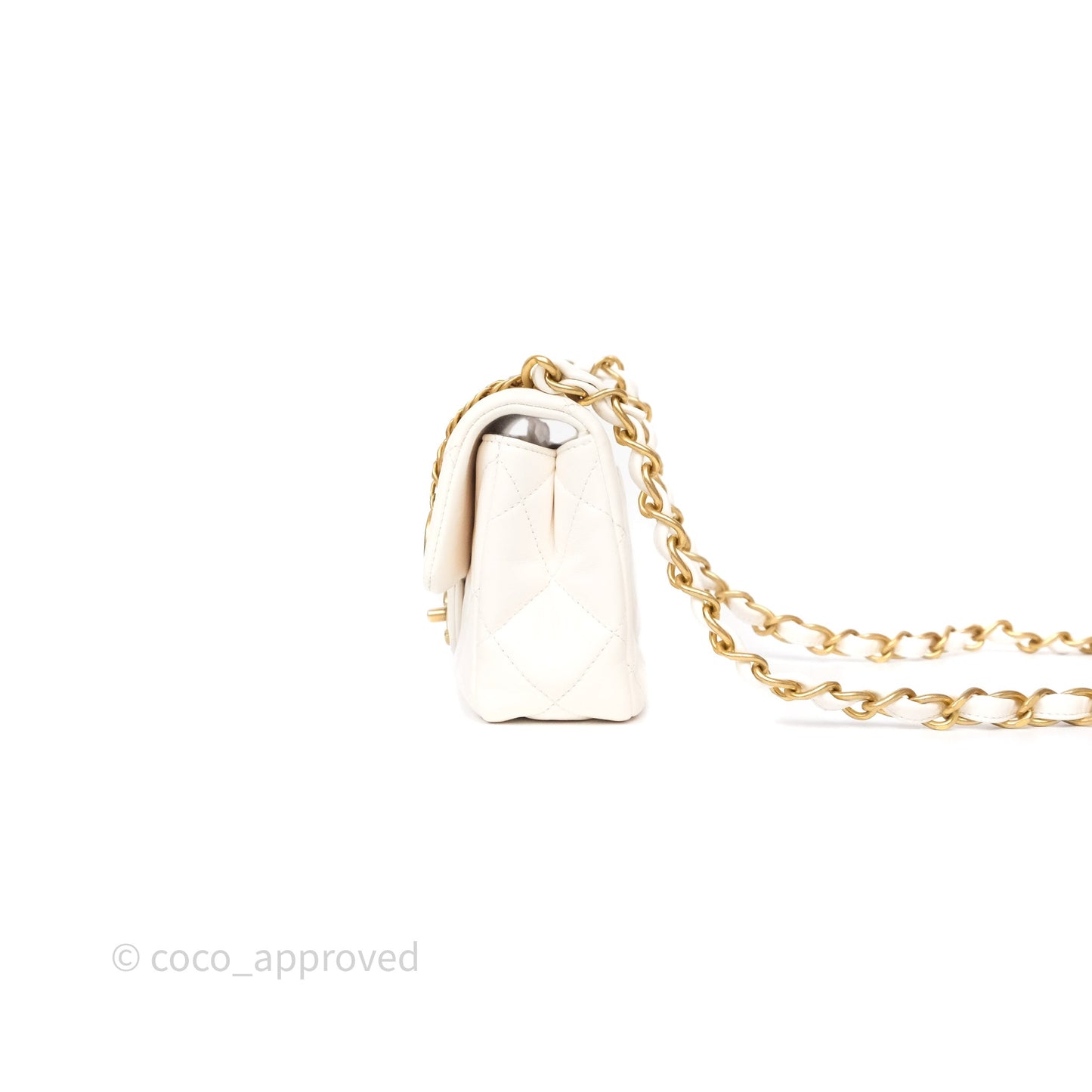 Chanel Small Fancy Jewel Flap White Shiny Lambskin Aged Gold Hardware 23S