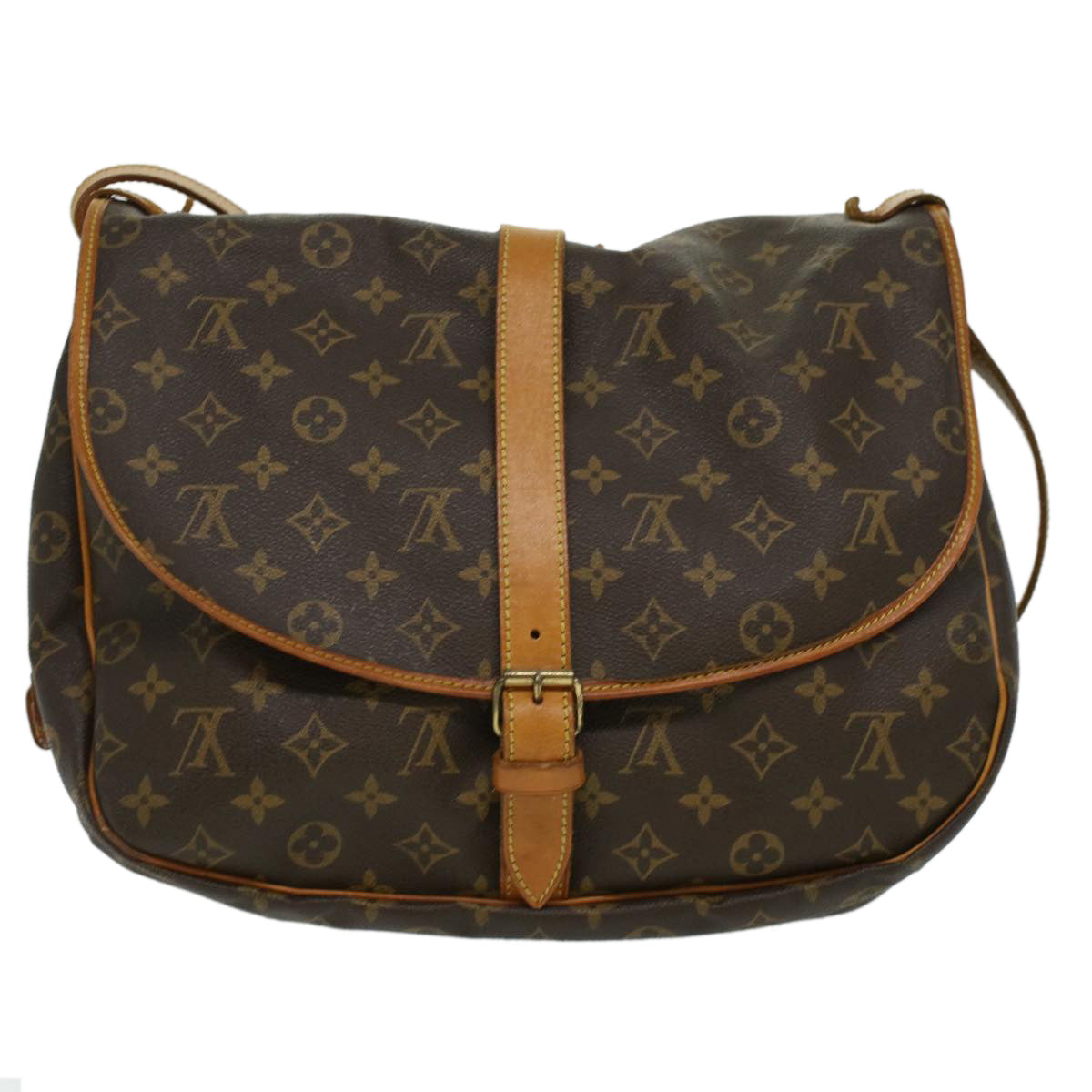 LOUIS VUITTON Monogram Saumur 35 Shoulder Bag M42254 LV 33684