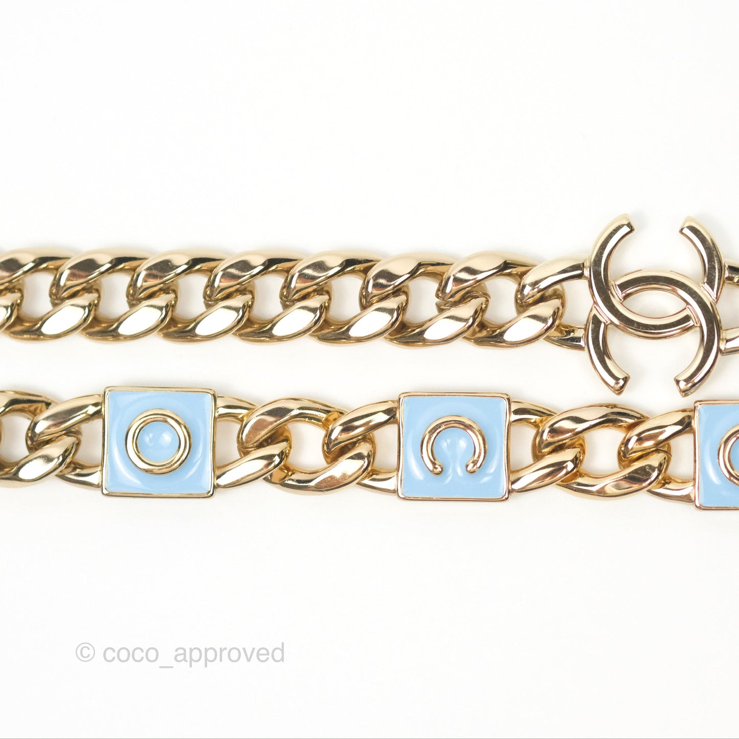 Chanel Mini Vanity Coco Chain Blue Lambskin Gold Hardware