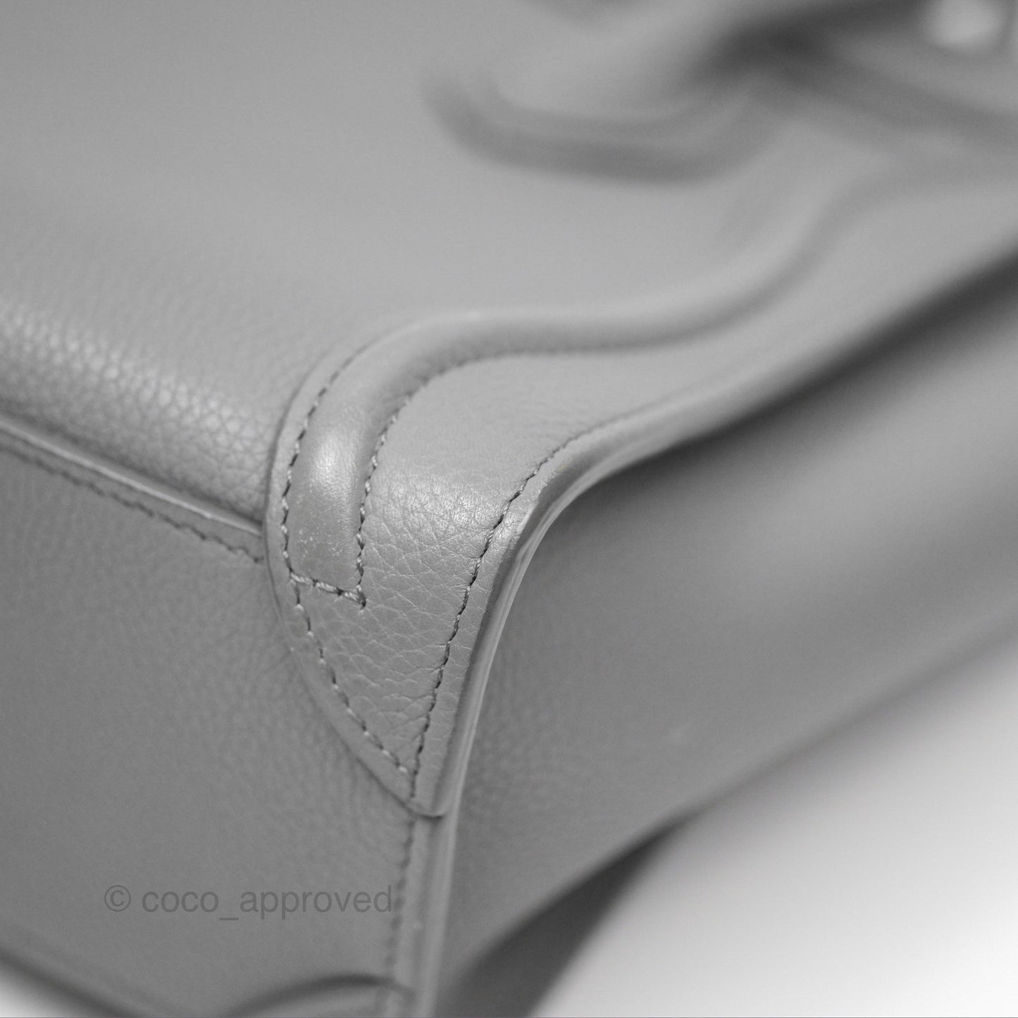 Celine Nano Luggage Bag Grey Drummed Calfskin