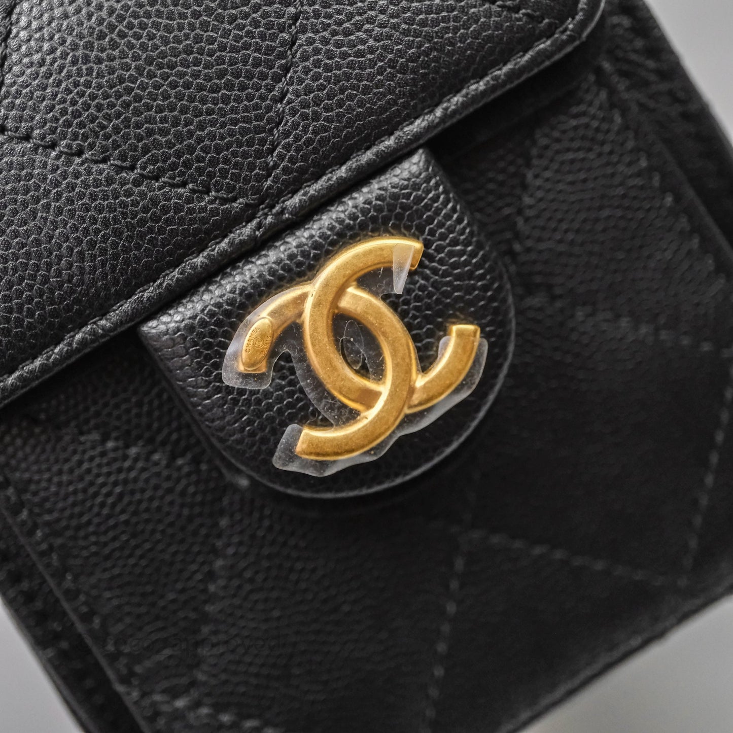 Chanel 25 Mini Black Caviar Aged Gold Hardware