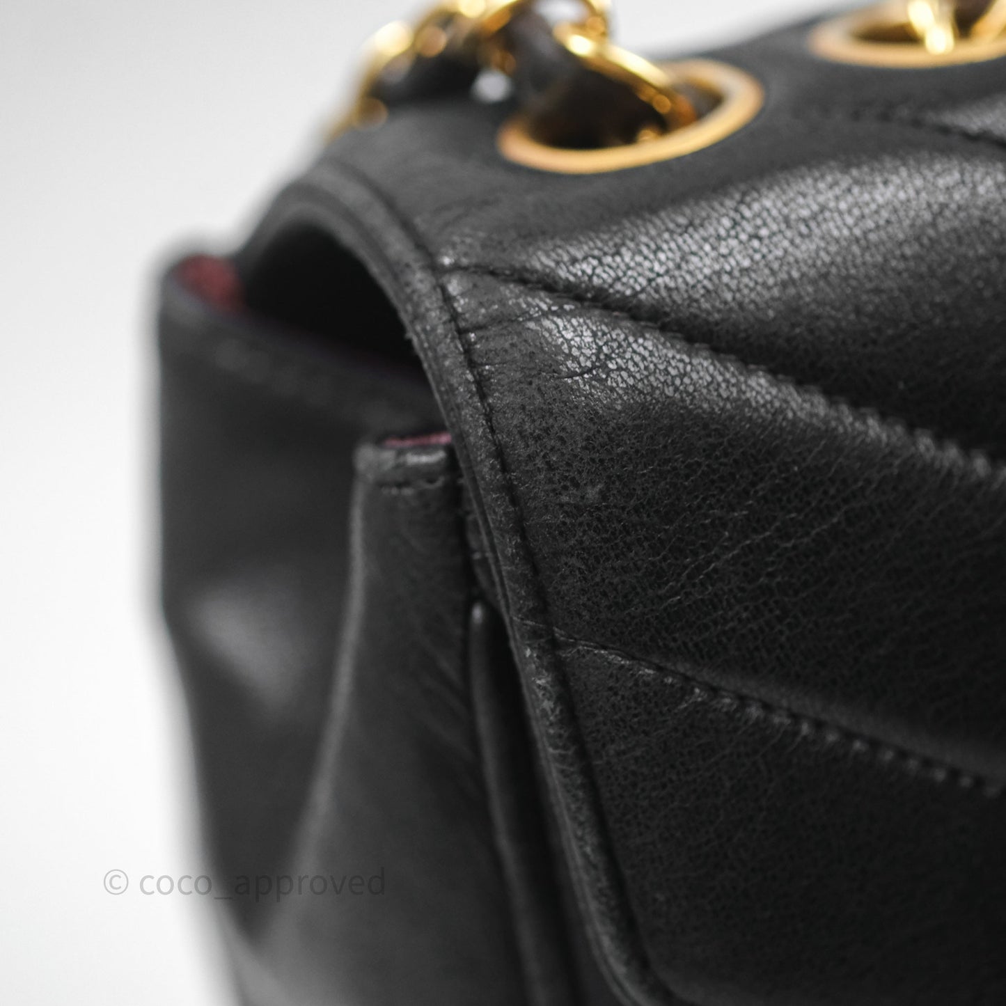 Chanel Vintage Chevron Envelope Flap Bag Black Lambskin 24K Gold Hardware