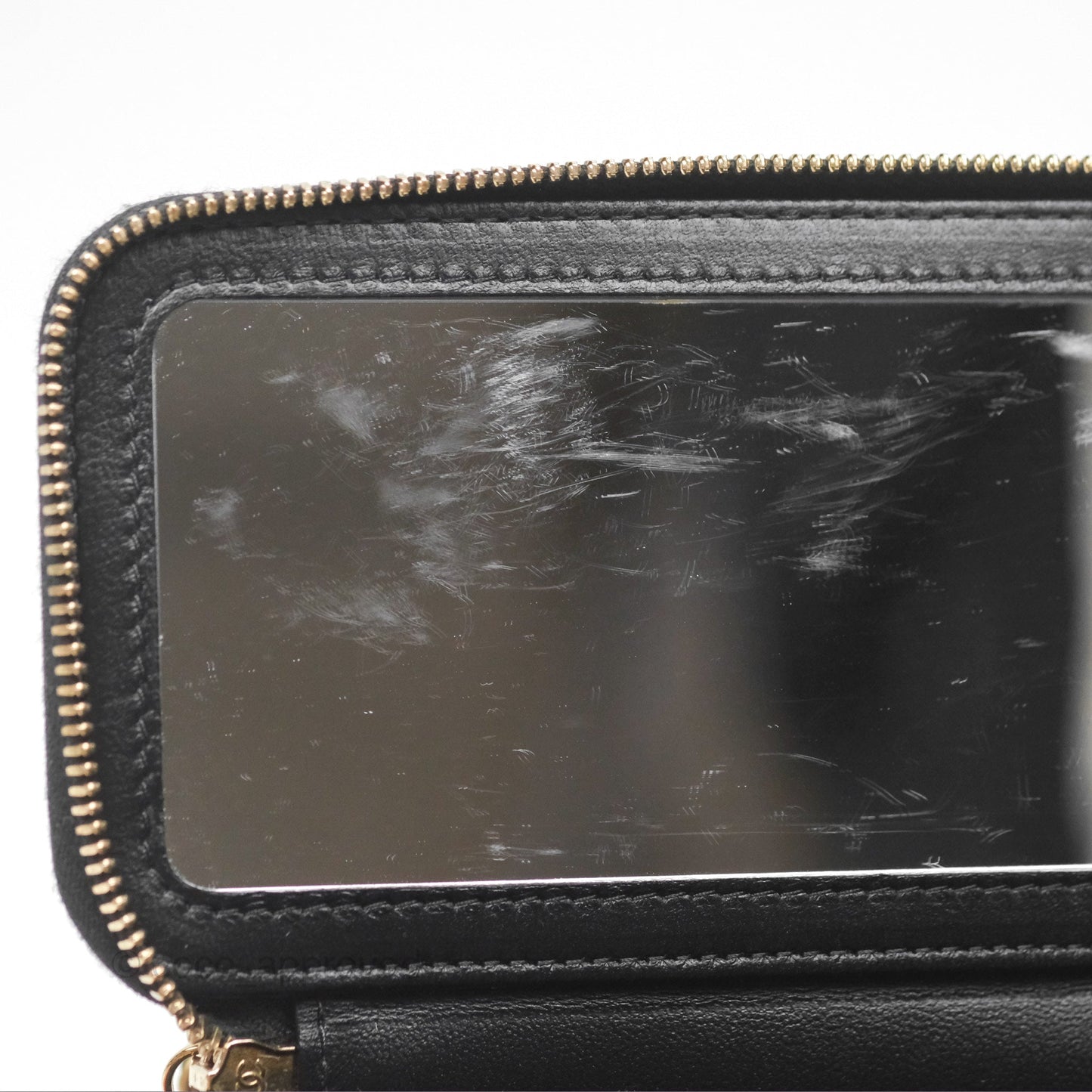 Chanel Vanity Rectangular Metal Top Handle Black Lambskin Aged Gold Hardware 22B