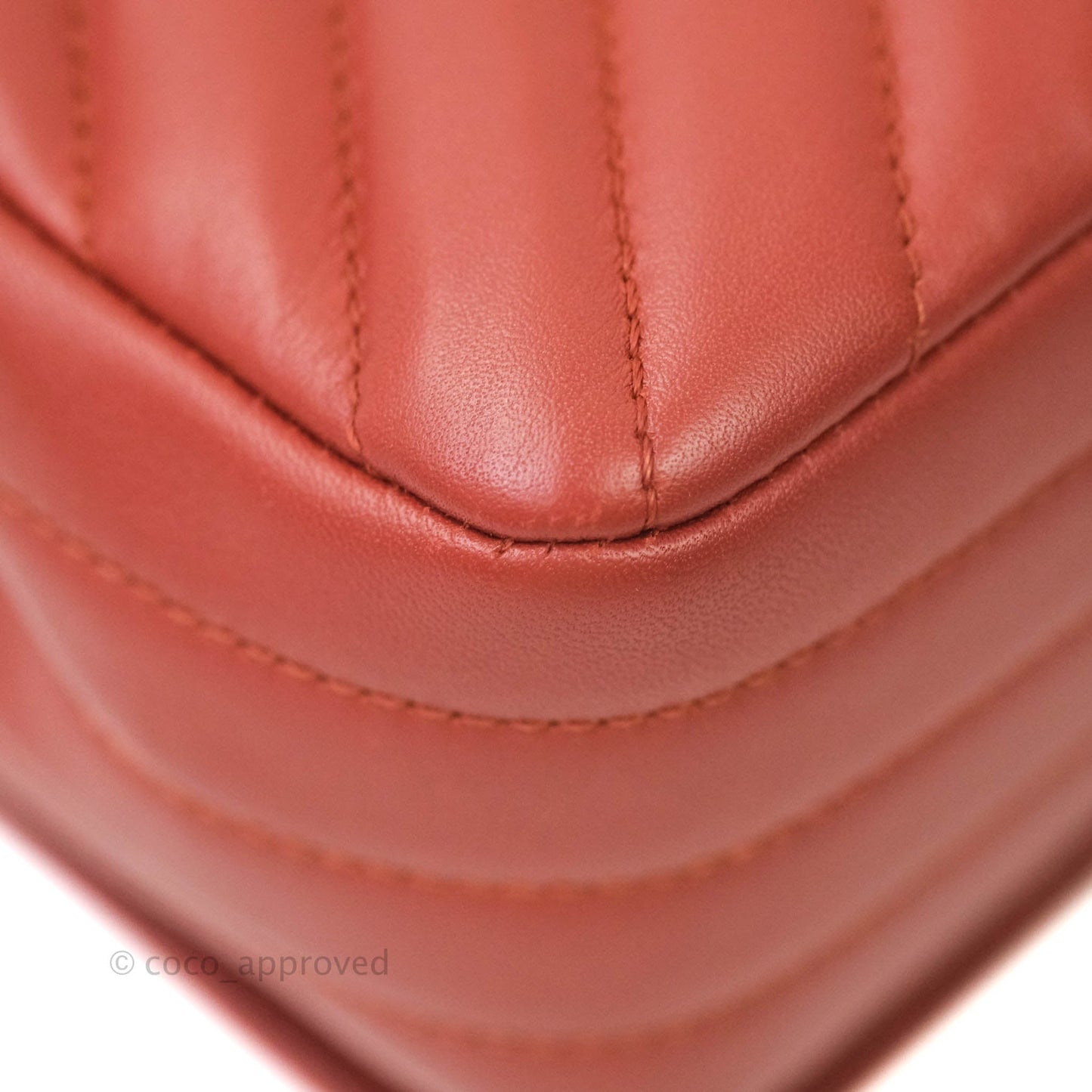 Chanel Small Statement Chevron Flap Bag Red Lambskin Gold Hardware