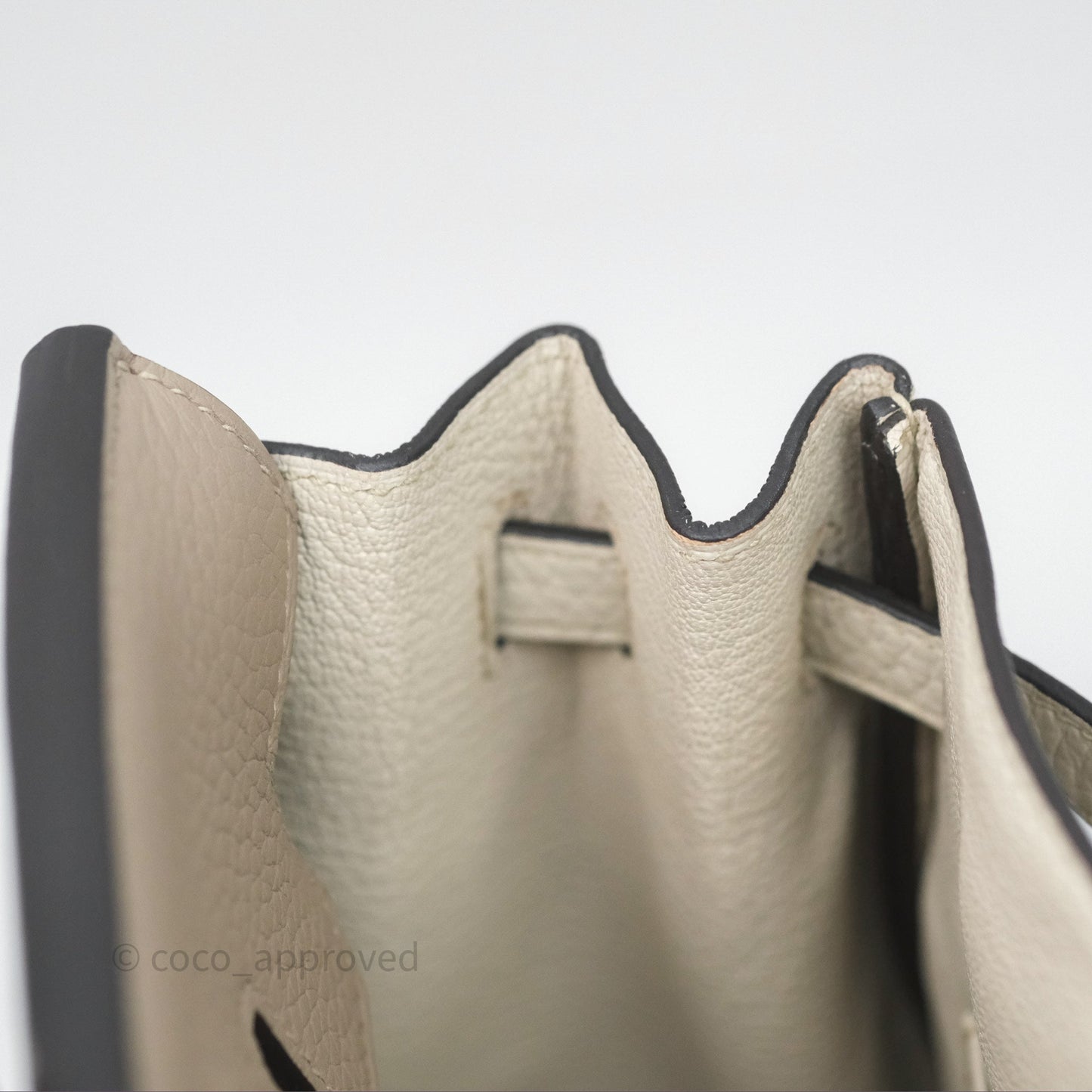 Hermès Birkin 25 Special Order Retourne Gris Tourterelle 81 / Beton 8L Clemence Brushed Palladium Hardware