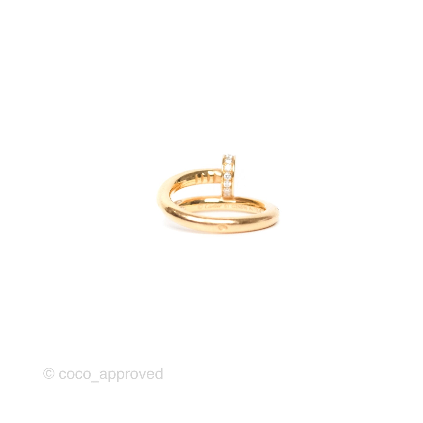 Cartier Juste Un Clou Ring Rose Gold Diamonds Size 51