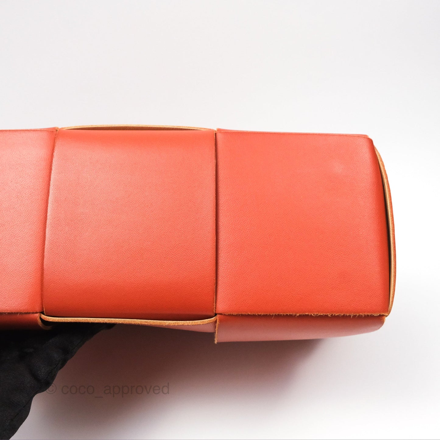 Bottega Veneta Small Arco Tote Bag Dark Orange Micro Intreccio Lambskin