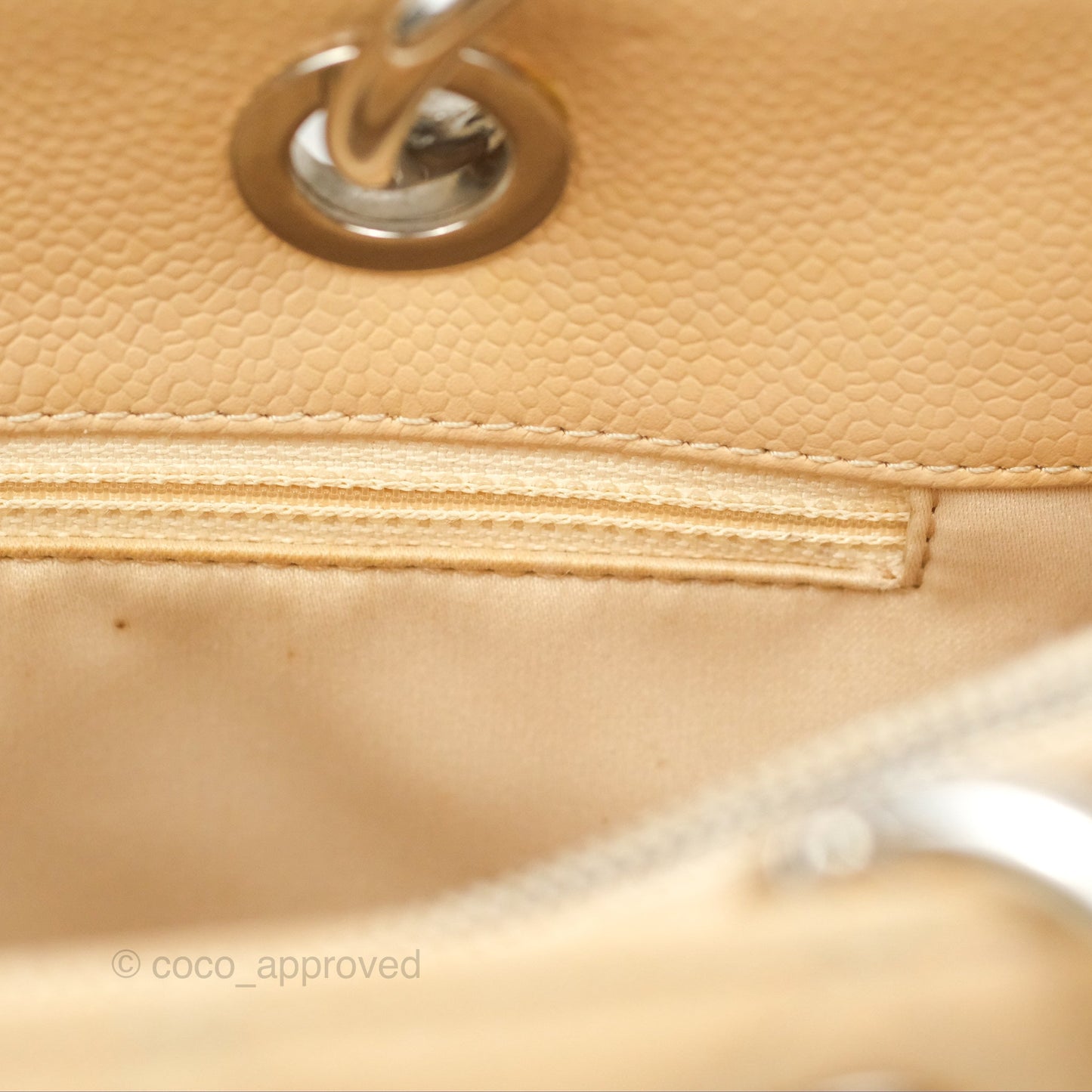 Chanel GST Beige Caviar Silver Hardware