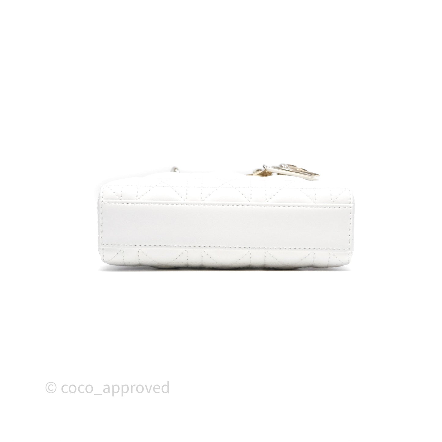 Christian Dior Micro Lady D-Joy Bag Latte Lambskin Cannage Gold Hardware