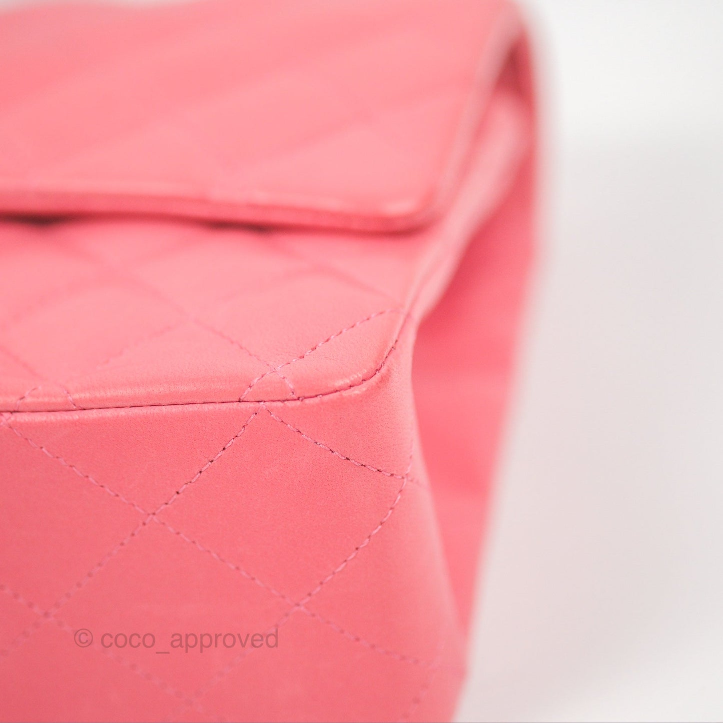 Chanel Classic M/L Medium Flap Quilted Pink Lambskin Silver Hardware