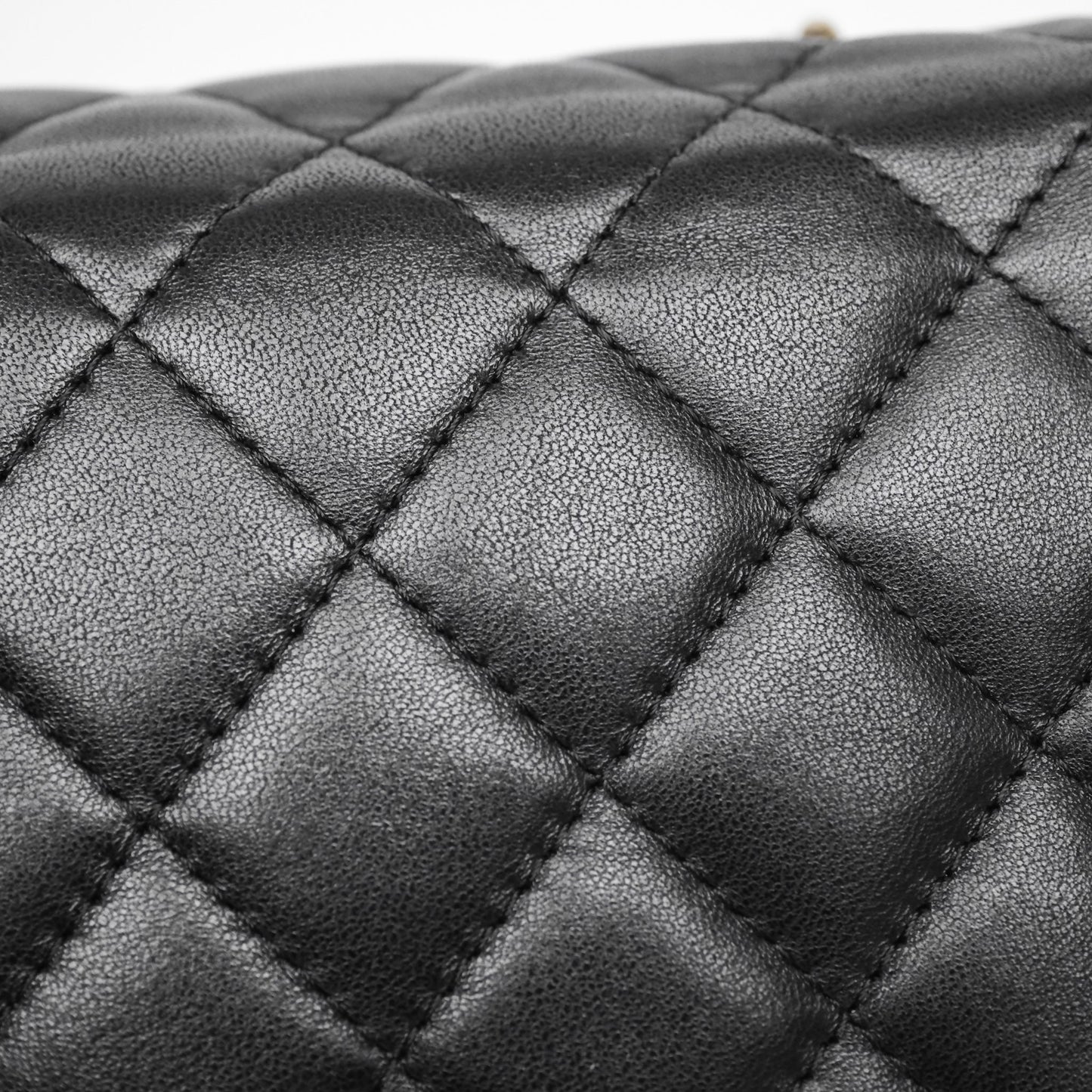 Chanel Quilted Extra Mini Rectangular Flap Black Lambskin Aged Gold Hardware