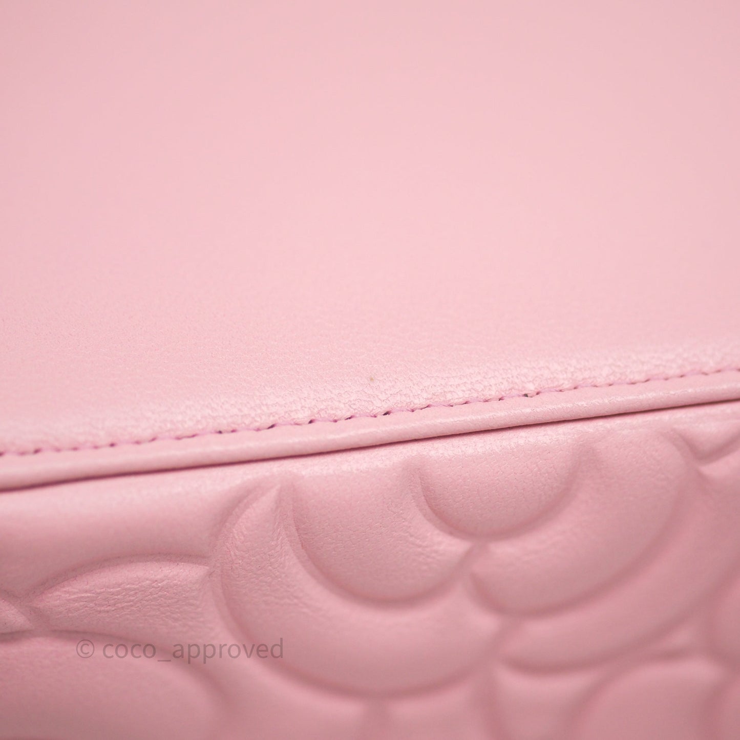 Chanel Vanity with Chain Camellia Embossed Pink Lambskin Gold Hardware