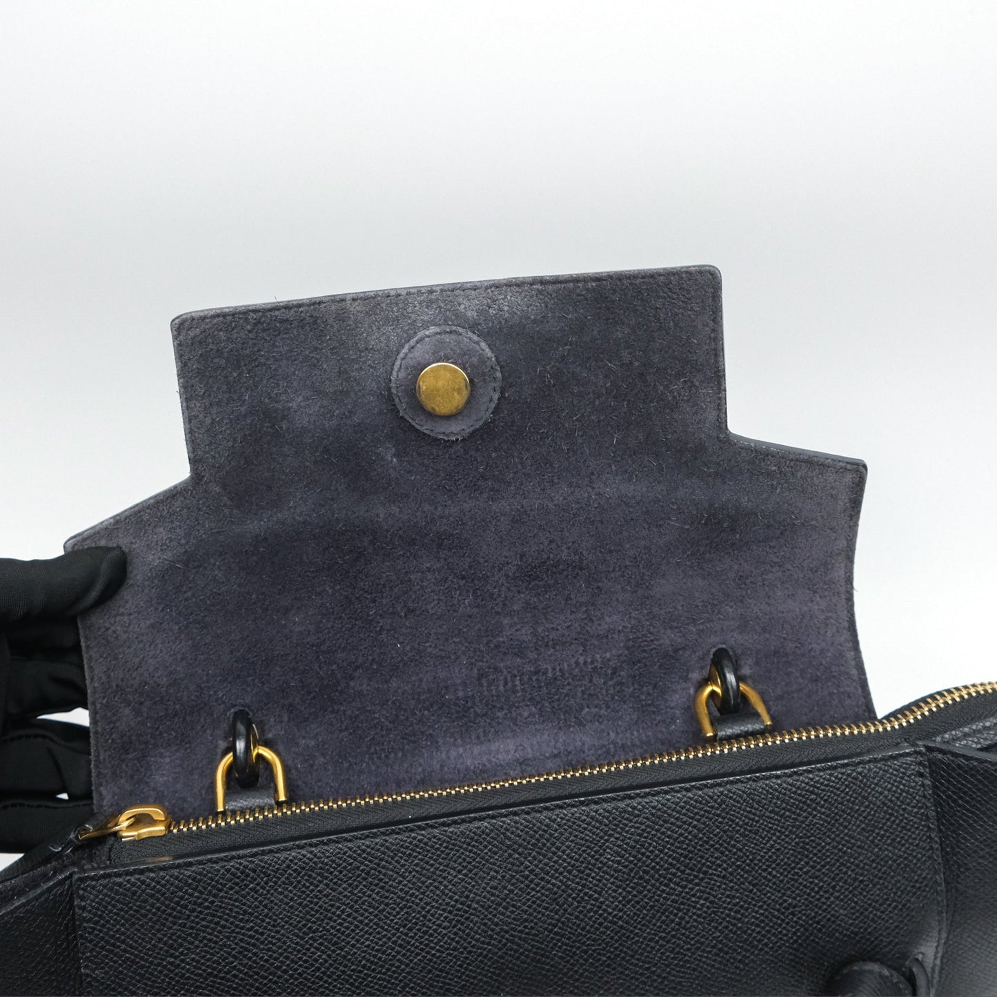 Celine Micro Belt Bag Black Grained Calfskin Gold Hardware