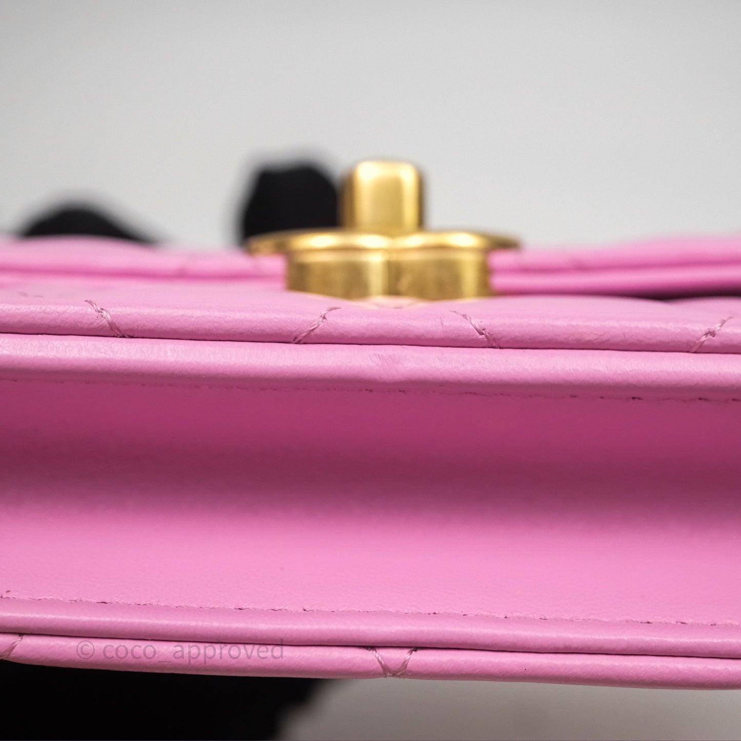 Chanel CC Chain Wallet On Chain WOC Pink Lambskin Aged Gold Hardware