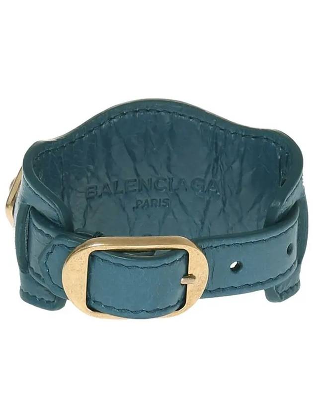 Luxury Balenciaga Giant Gold Buckle Bracelet Blue