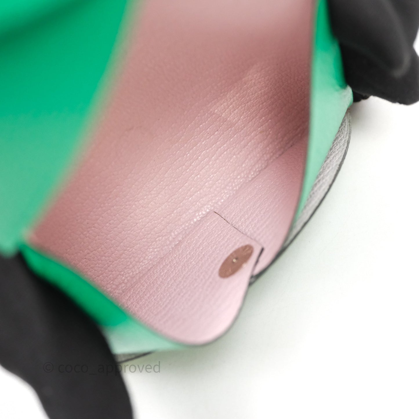 Hermès Calvi Verso Card Holder Vert Mysore