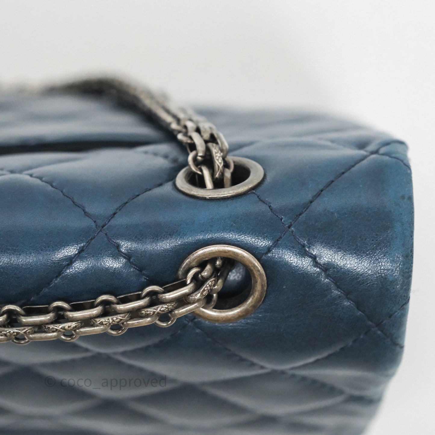 Chanel Reissue 227 Quilted Navy Lambskin Ruthenium Hardware