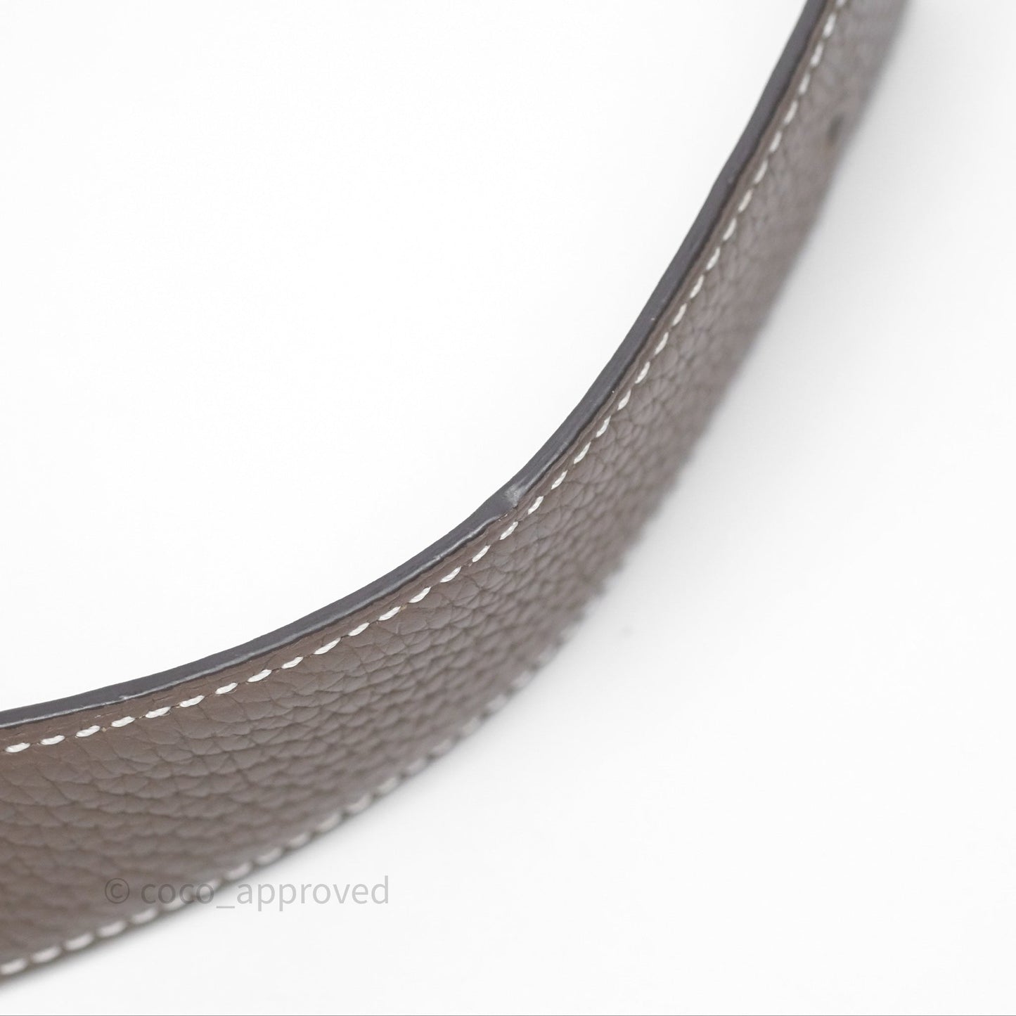 Hermès H Belt Buckle & Reversible Strap 32mm Etoupe/ Noir Palladium Hardware