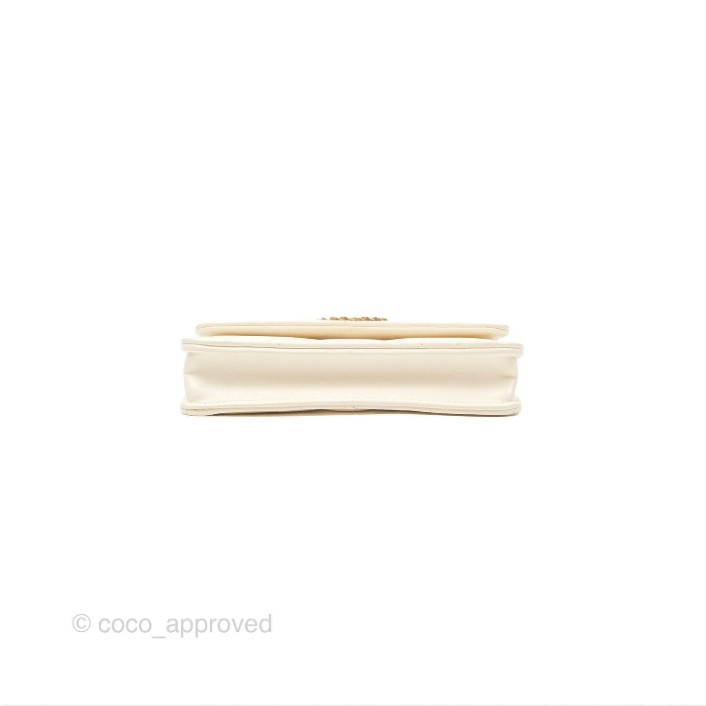 Chanel 19 Clutch With Chain Ivory White Lambskin Mixed Hardware