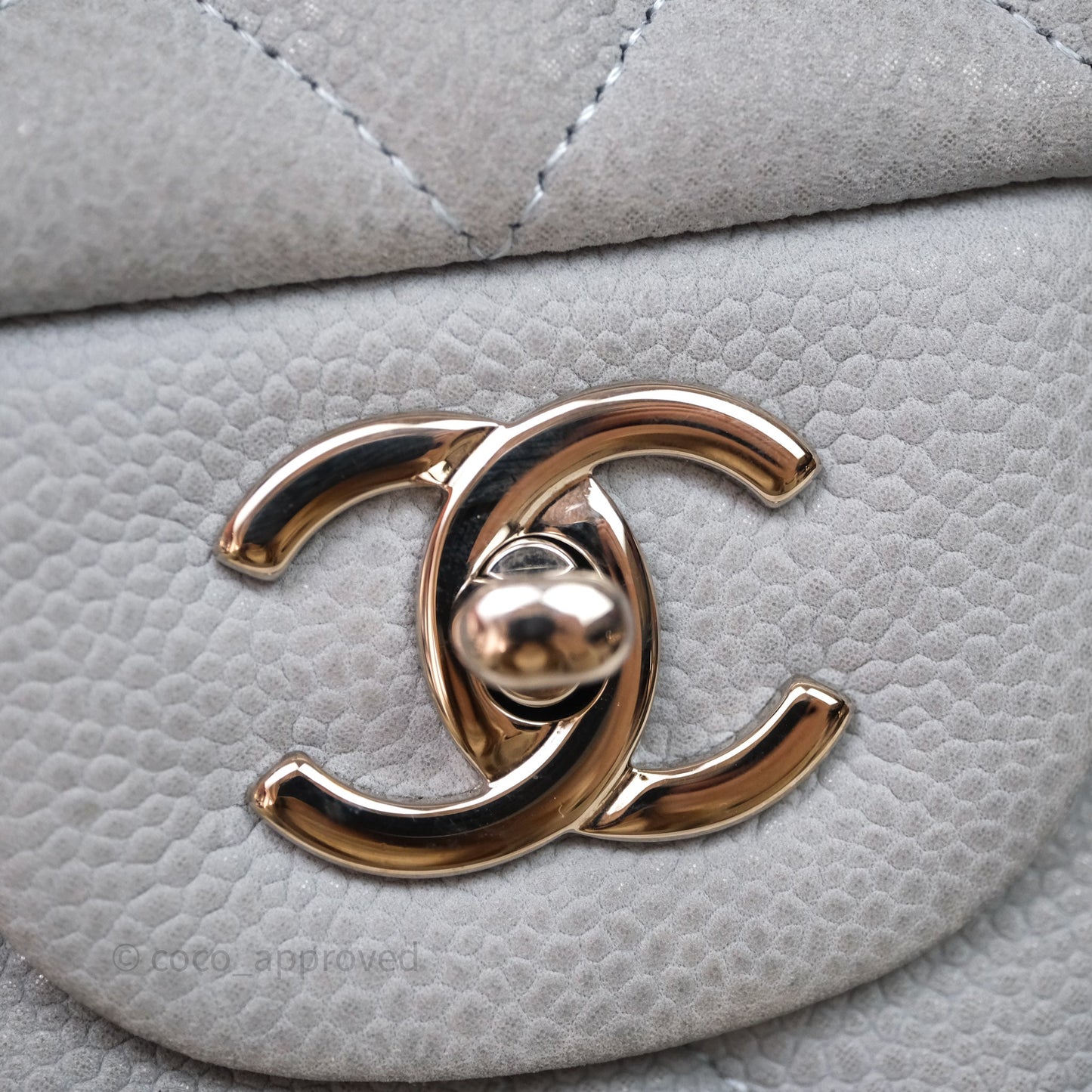 Chanel Jumbo Double Flap Grey Caviar Gold Hardware⁣⁣