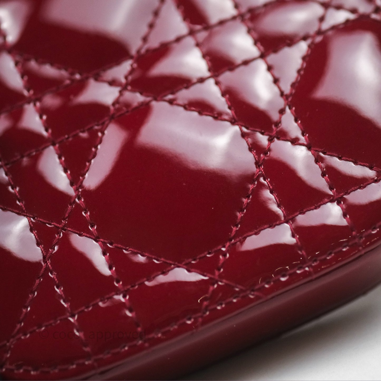 Christian Dior Lady Dior Call'in Dior Phone Holder Red Patent Cannage Calfskin