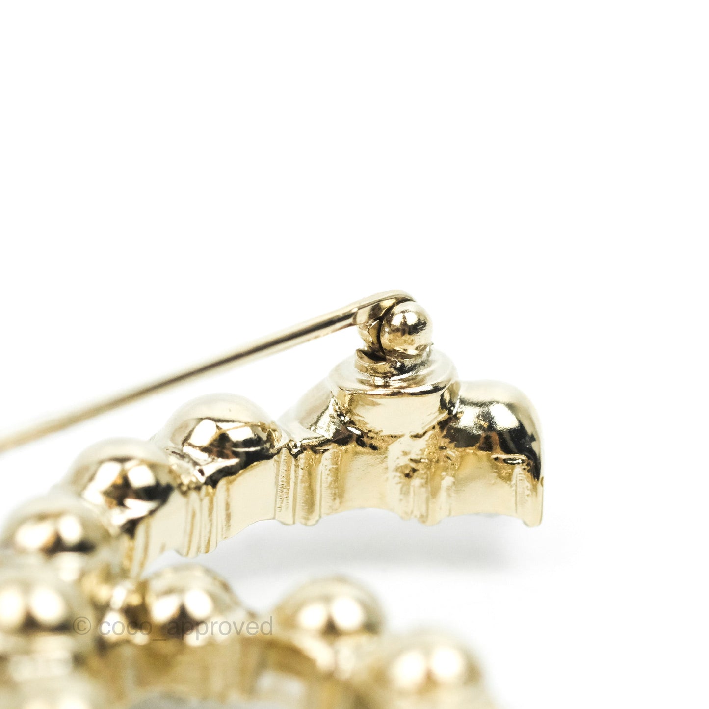 Chanel CC Crystal Brooch Gold Tone 20P