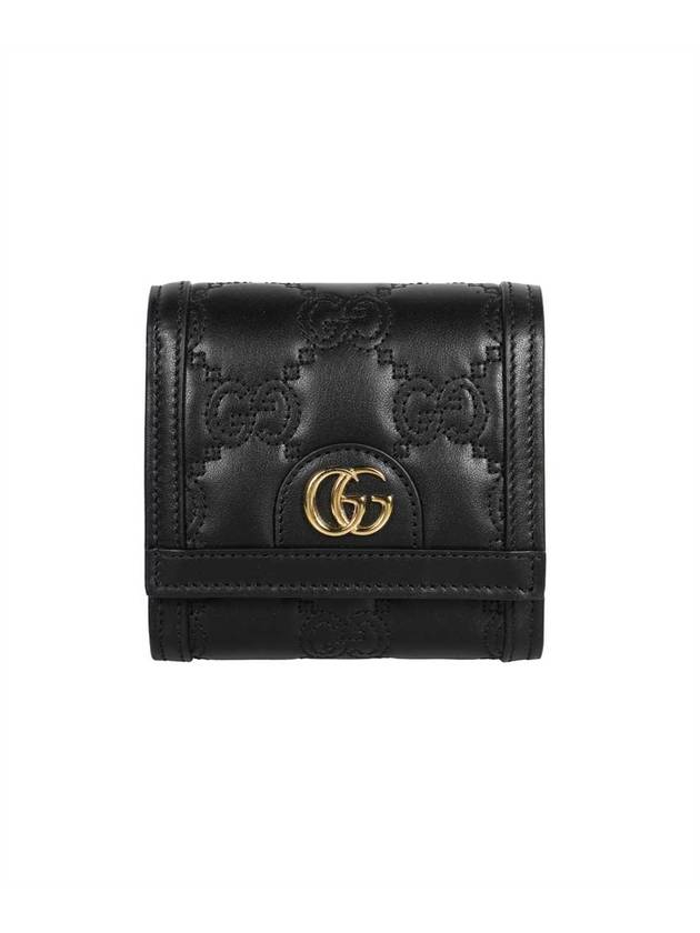 Luxury Gucci Trending 2025 GG Matelassé Half Wallet Black