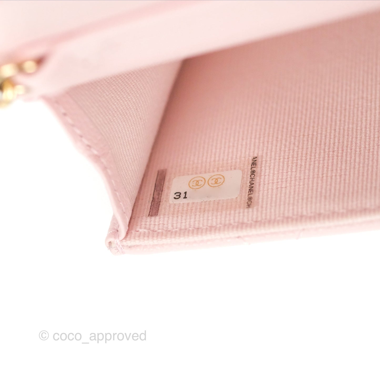 Chanel Mini Wallet With Chain Light Pink Caviar Gold Hardware