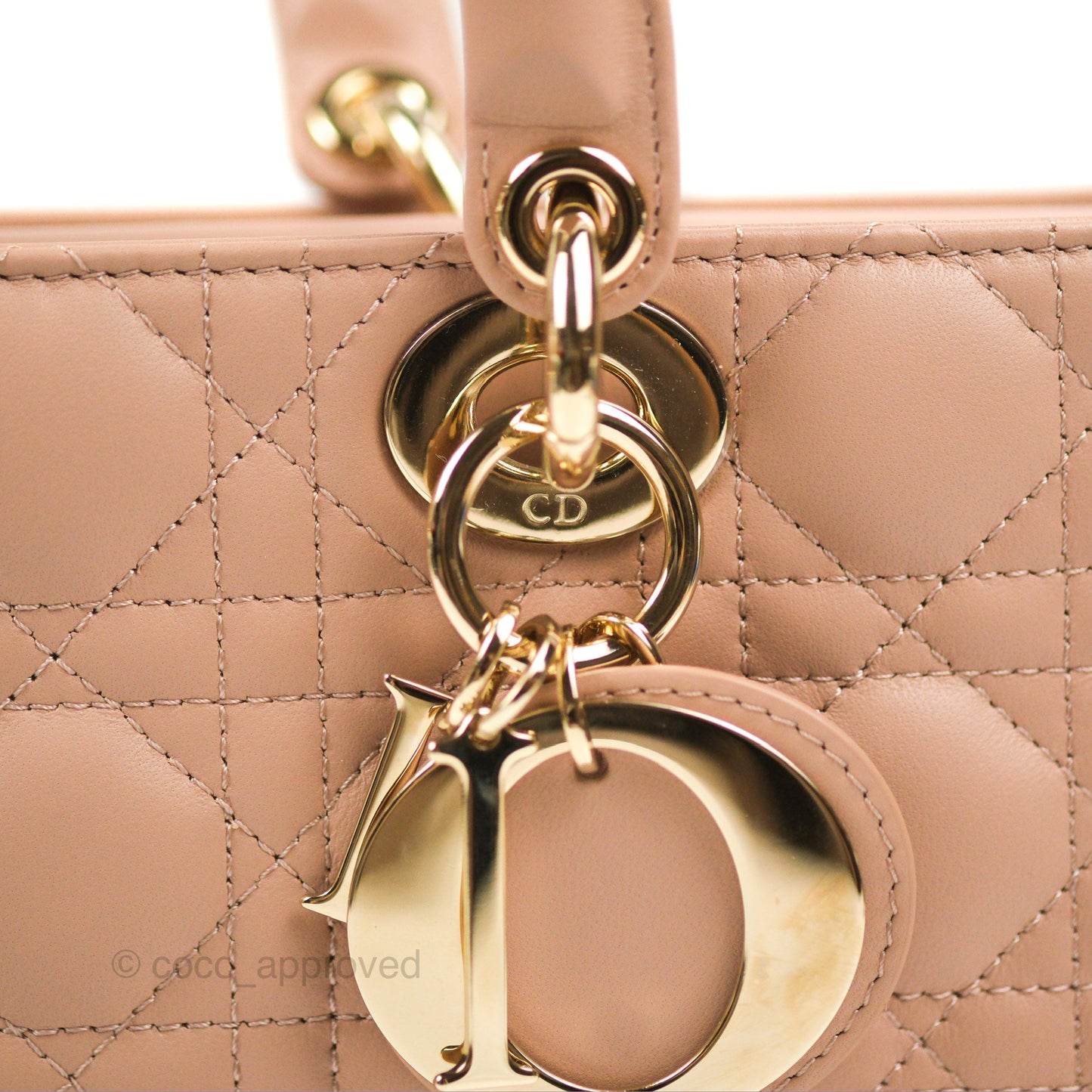 Dior Medium Lady D-Joy Bag Nude Pink Lambskin Cannage